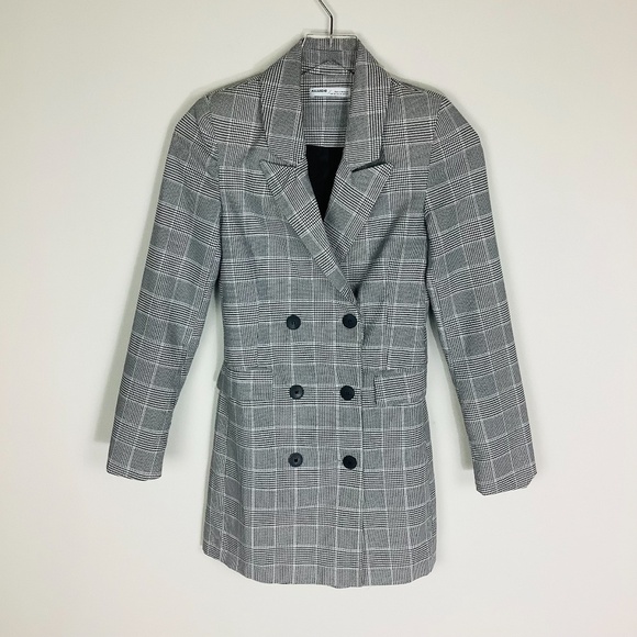 Pull‎ & Bear Double Breasted Houndstooth Blazer Jacket - Picture 12 of 12